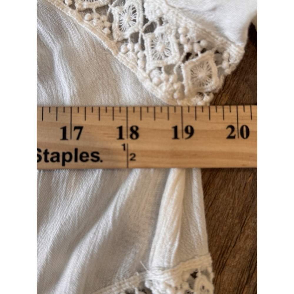 Free People Wildflower Embroidered Boho Lace Mini Dress Ivory XS - Picture 12 of 14